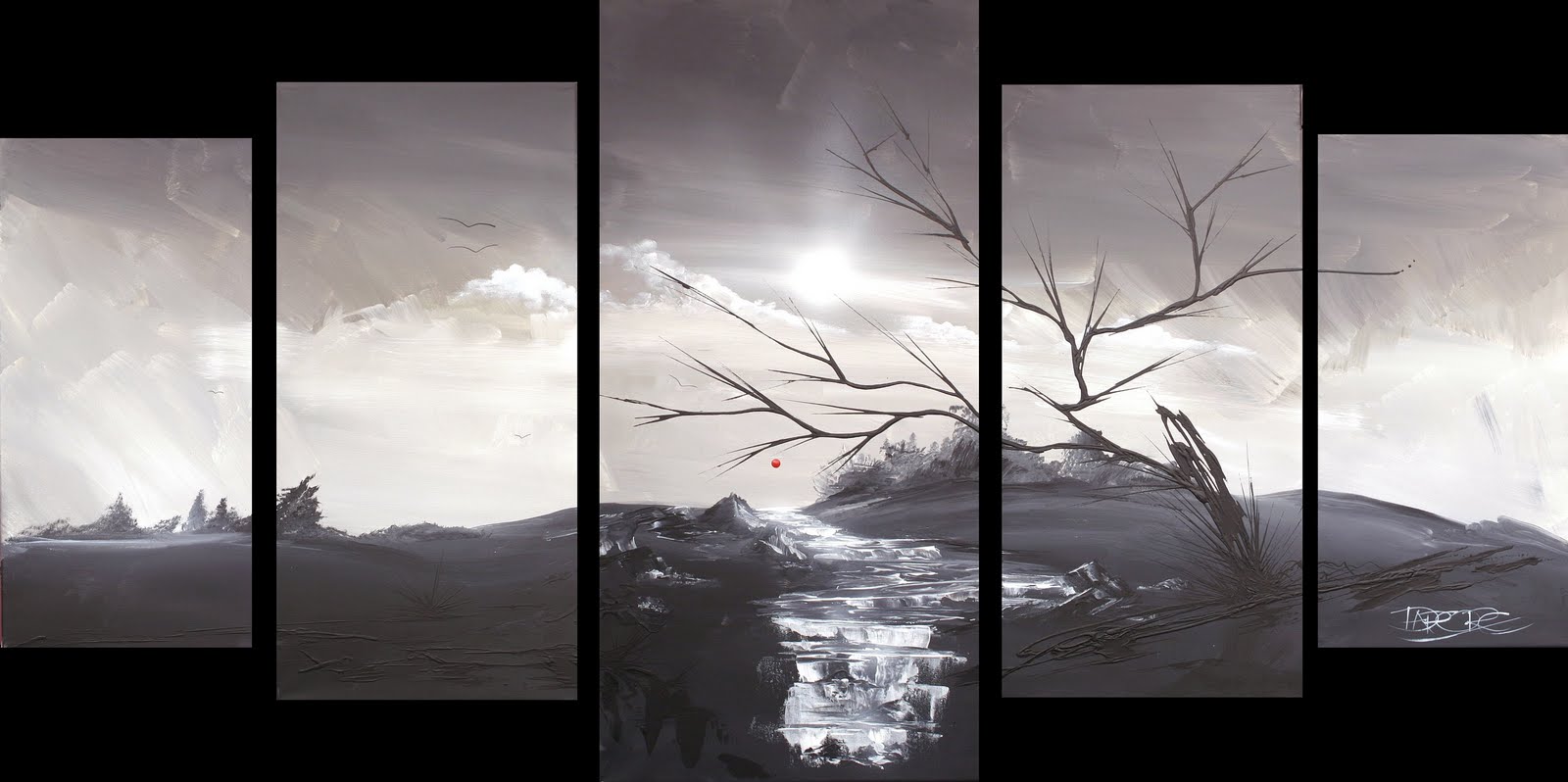 Abstract landscape modern fine art paintings Neutral tan grey black